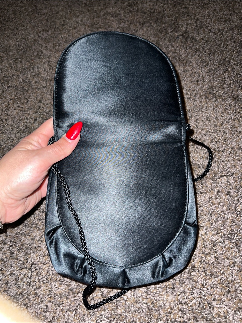 Le Regale Black Satin Crossbody Purse with Braided Strap - Picture 8 of 9